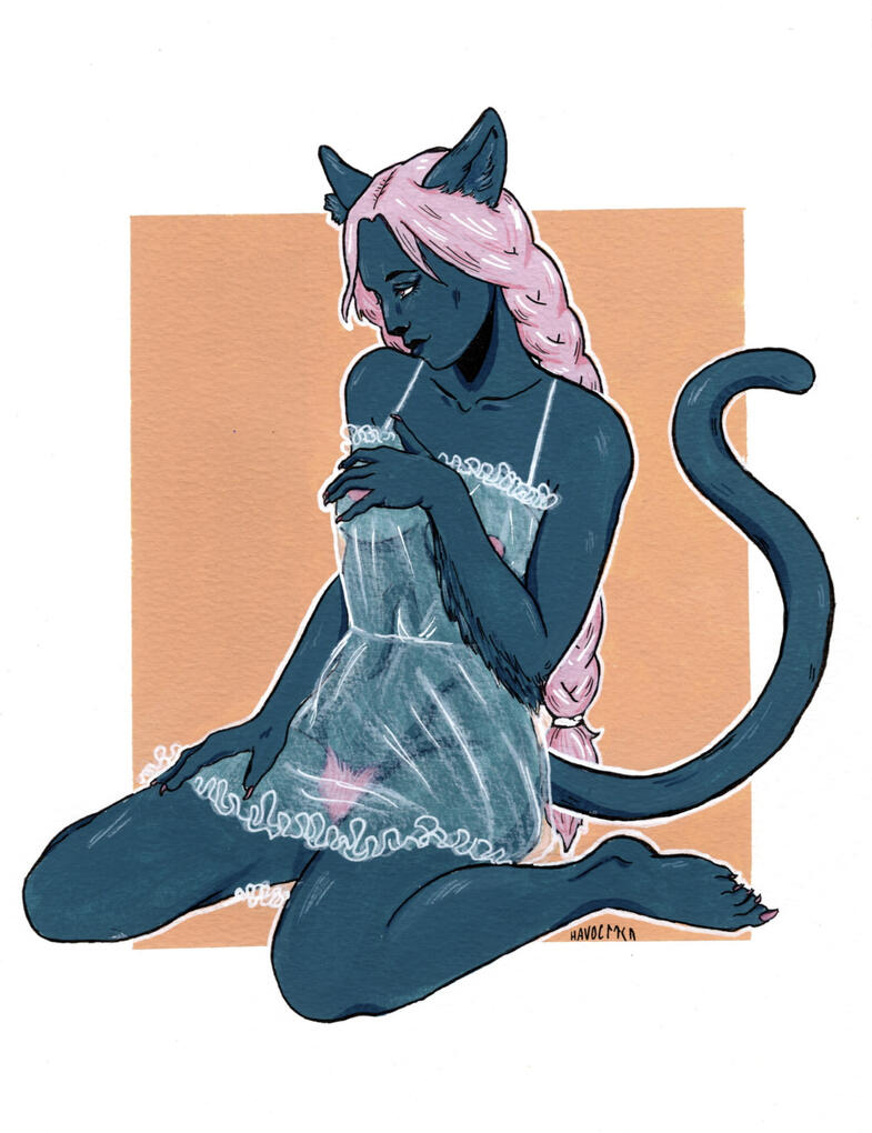 Cult Cat - gouache, ink, pencil - BentArt 2023 youth award winner