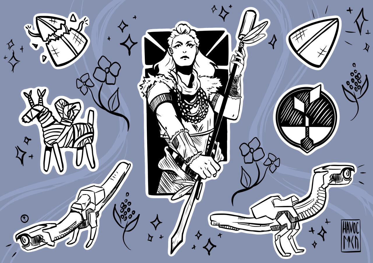 Horizon Zero Dawn inspired flash sheet, digital