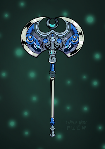 Study of the Moonstone Axe - Hades II, digital