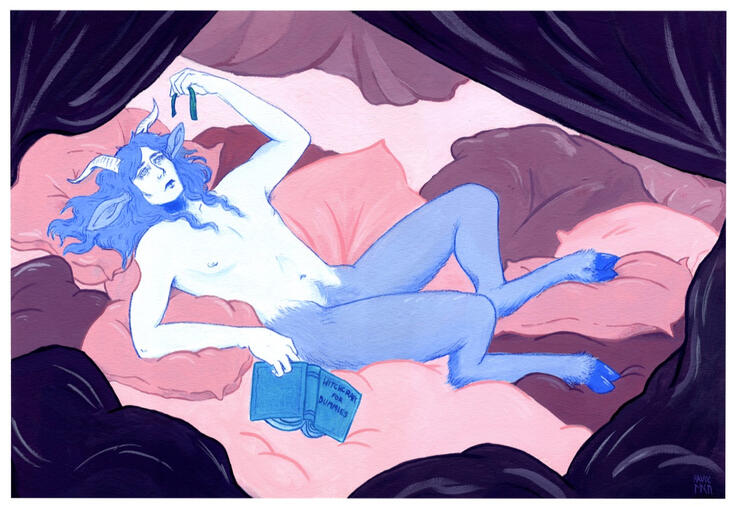 Witchcraft for Dummies, Gouache, pencil