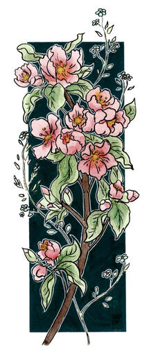 Commissioned wedding invitation, watercolour, pencil, gouache